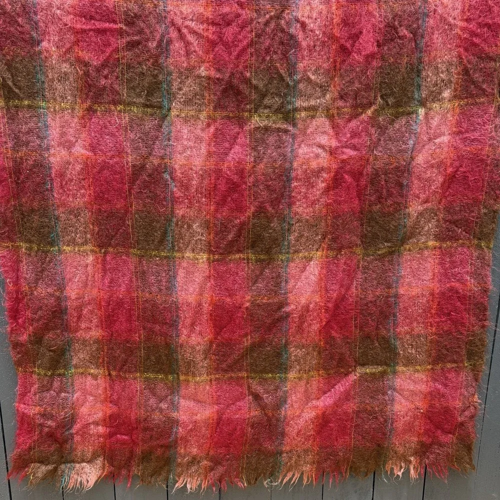 Whitley Willows Leisure Rug Plaid Mohair Wool Throw Blanket Tartan 100X68 Soft